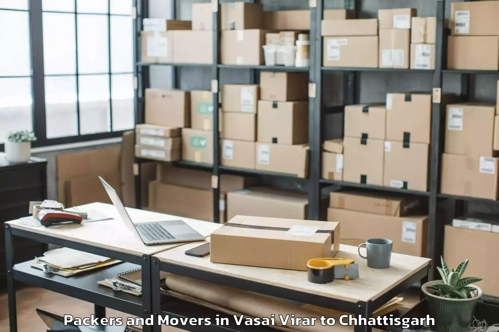 Easy Vasai Virar to Ambikapur Packers And Movers Booking